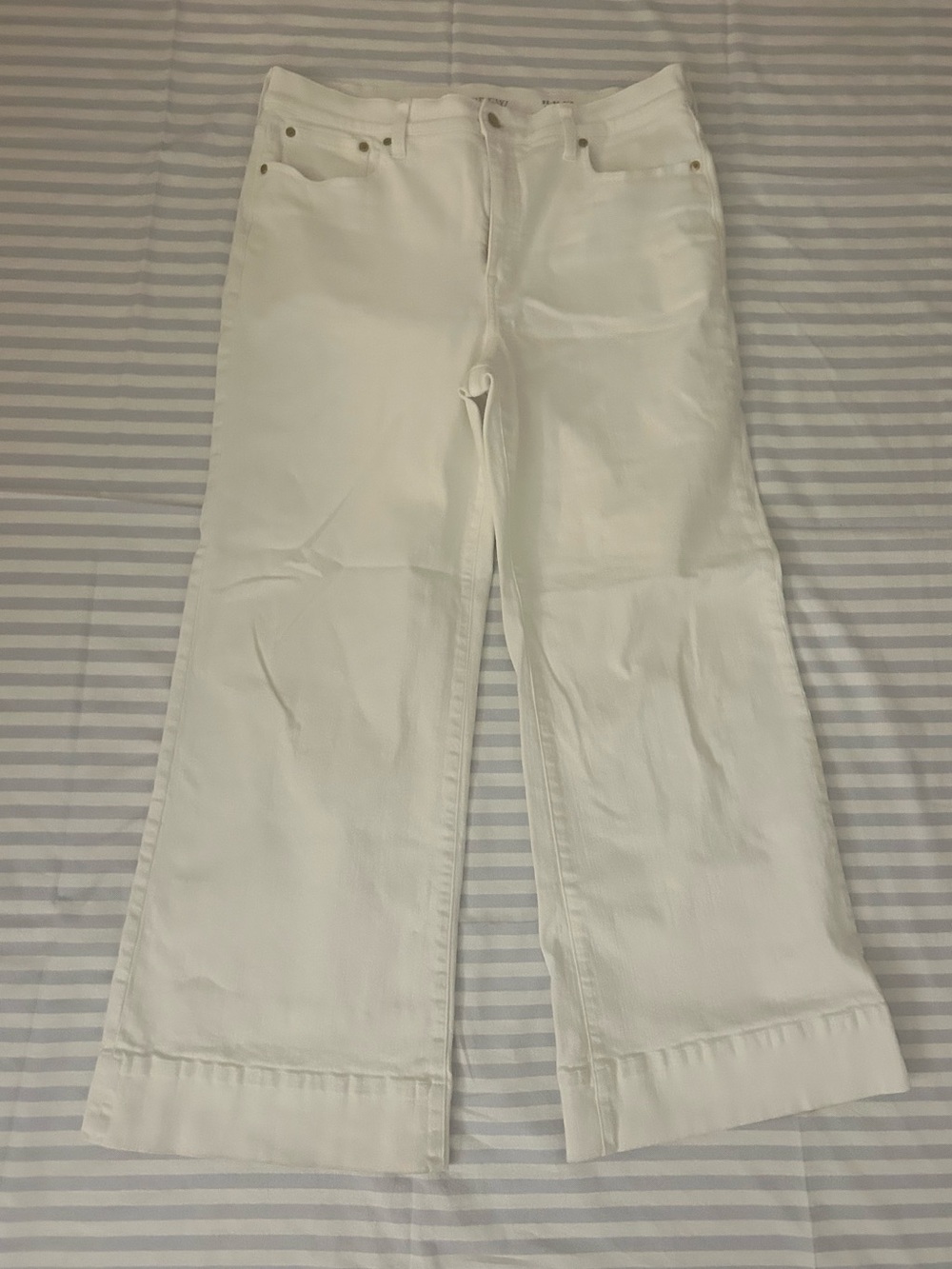 J. Crew White Wide-Leg Pants